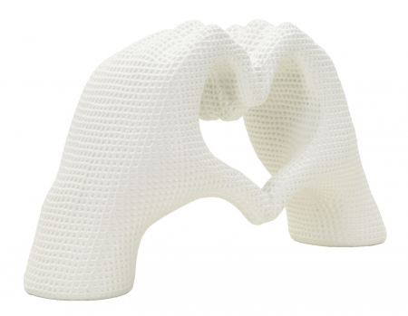 Sculptură decorativă inimă din rășină albă – imagine principală – Lover White [2]