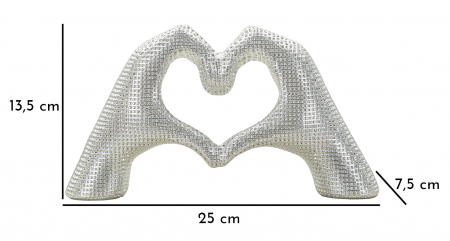 Sculptură decorativă inimă din rășină argintie Lover Silver – imagine principală [6]