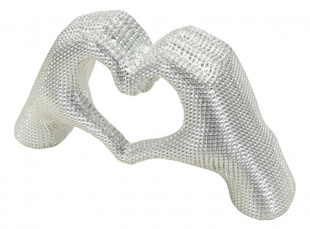 Sculptură decorativă inimă din rășină argintie Lover Silver – imagine principală [2]