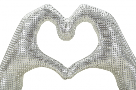 Sculptură decorativă inimă din rășină argintie Lover Silver – imagine principală [3]
