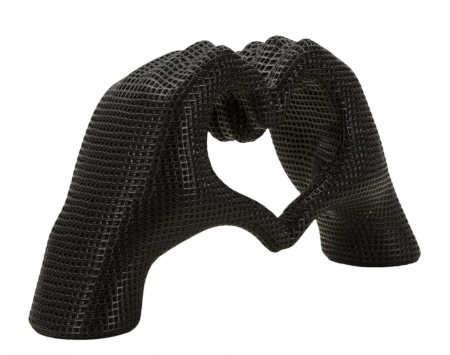 Sculptură decorativă inimă din rășină neagră – imagine principală – Lover Black [1]