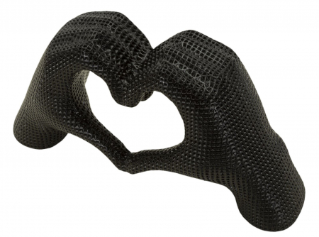 Sculptură decorativă inimă din rășină neagră – imagine principală – Lover Black [2]