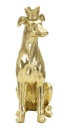 Statuete si Sculpturi - Sculptura decorativa aurie Dog, rasina | creativdeco.ro
