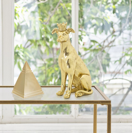 Sculptura decorativa aurie Dog, rasina | creativdeco.ro [1]