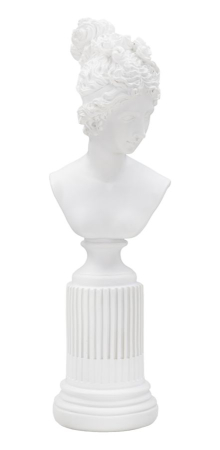 Statuete si Sculpturi - Sculptură bust femeie romană albă cu detalii reliefate