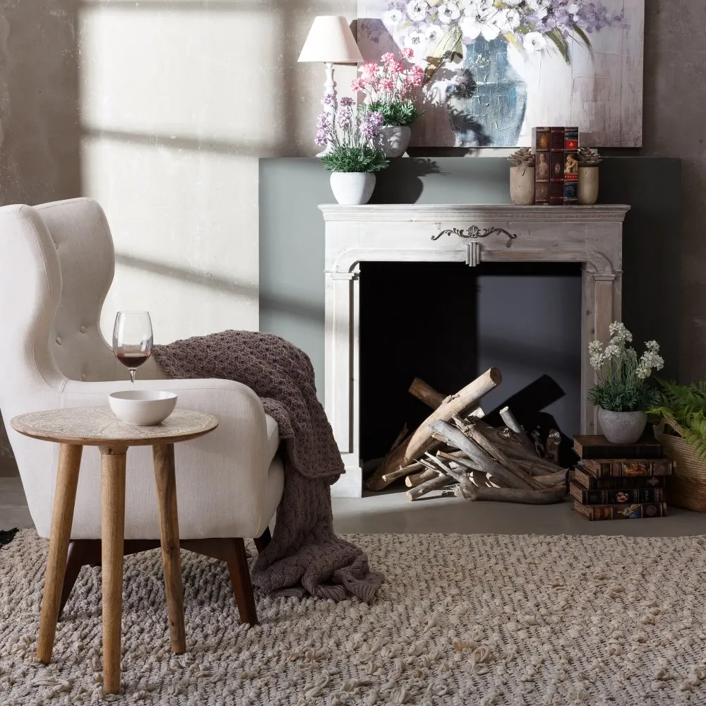 Semineu decorativ alb antichizat | Decoratiuni vintage de interior [4]