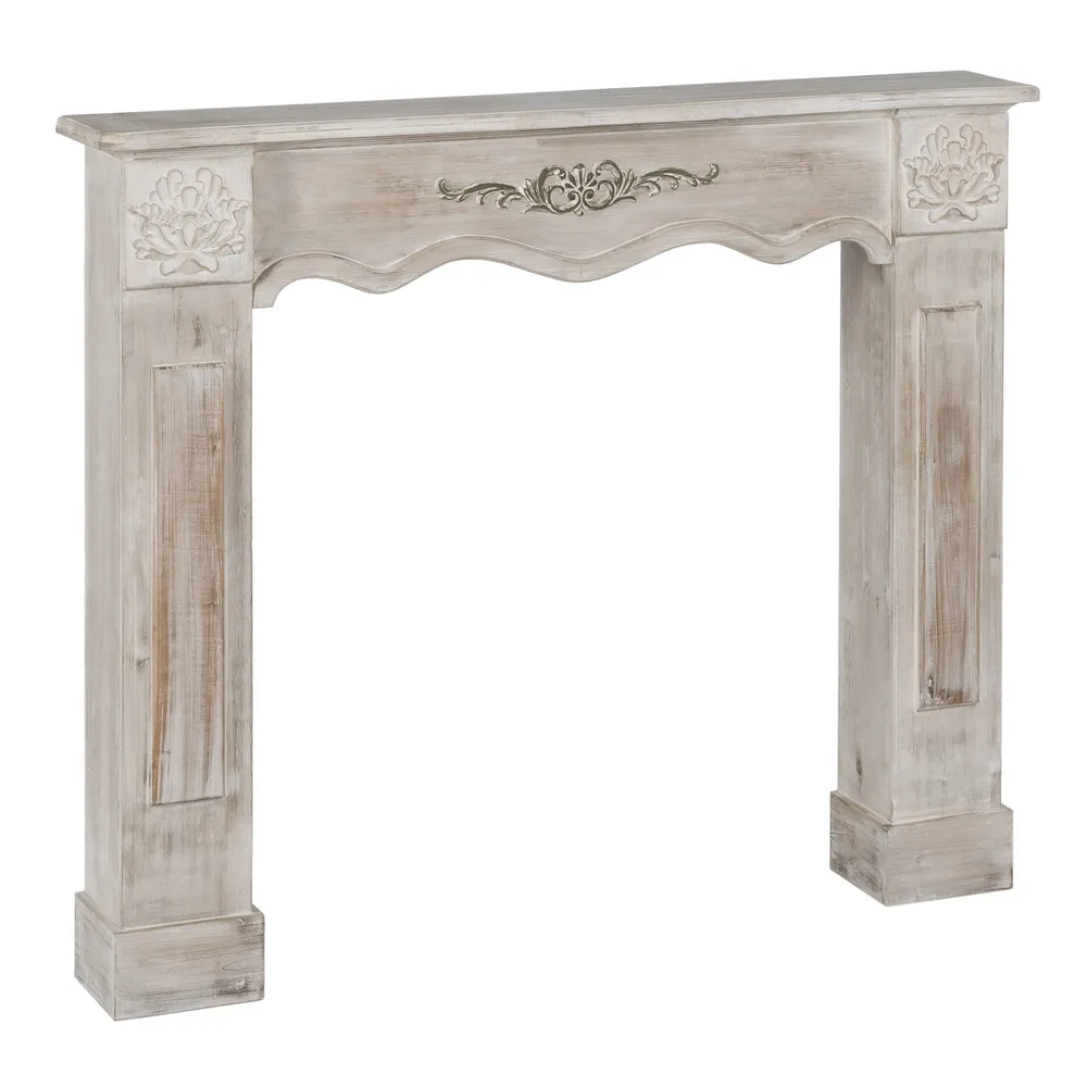 Decoratiuni perete - Semineu Decorativ Vintage Alb Uzat | Decoratiuni Interioare Chic