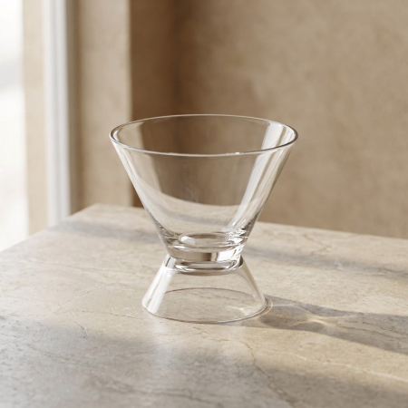 Servirea mesei - Set boluri decorative din sticlă transparentă cu formă conică