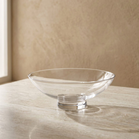 Servirea mesei - Set boluri decorative din sticlă transparentă cu formă rotundă