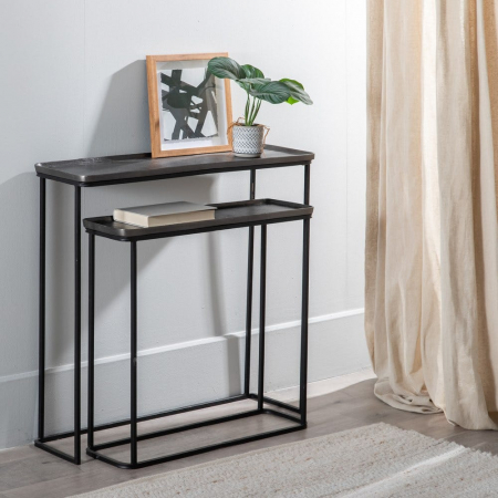 Set console înguste industriale – aluminiu & metal negru [1]