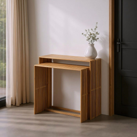 Set console nesting tec reciclat, lamele verticale aerisite
