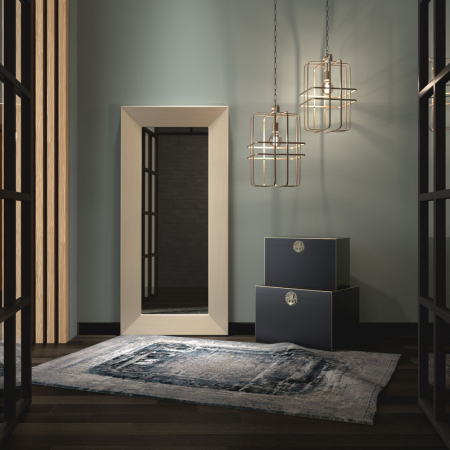 Set 2 cufere decorative Japanese vintage negru mat cu detalii aurii - imagine cu cufere plasate lângă fotoliu [1]