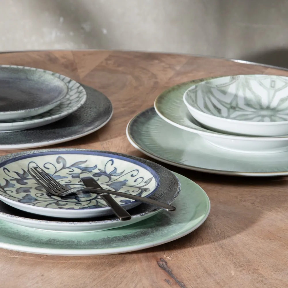 Farfurii paste verzi | Set 2 | Portelan premium | CreativDeco [3]