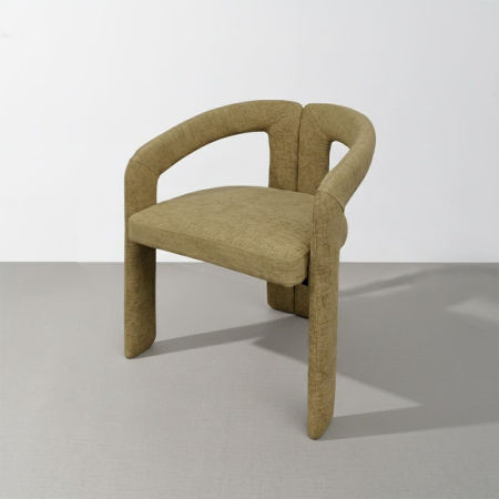 Scaune - Set de 2 scaune cu brațe și tapițerie bej, design sculptural