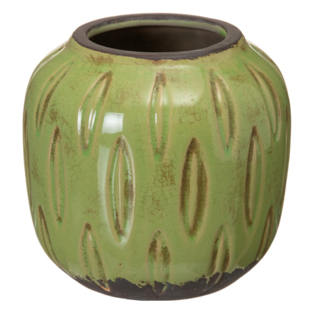 Ghivece, Vase Exterior - Set 2 ghivece decorative din ceramică fistic cu model petală