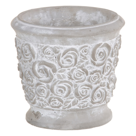 Ghivece, Vase Exterior - Set 2 ghivece decorative din ciment, formă lată pentru arbuști