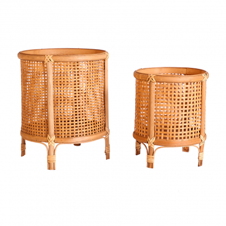 MEGA PROMOTII - Ghivece Boho bambus|Decoratiuni premium gradina