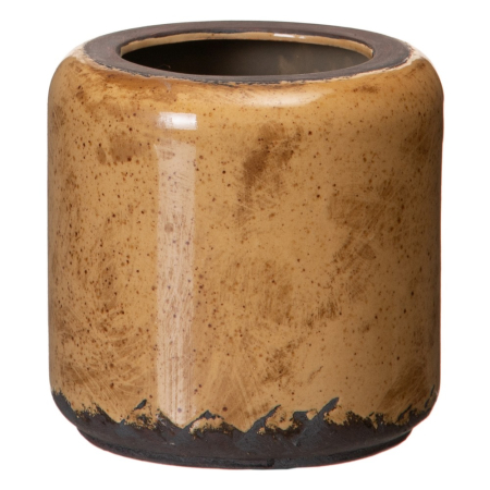 Ghivece, Vase Exterior - Set 2 ghivece maro din ceramică, suprafață amplă