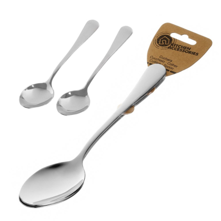 Minimalist - Set 2 linguri de supă din oțel inoxidabil lucios cu căuș adânc și mâner lat
