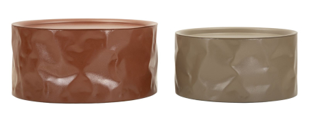 Mobilier - Set 2 masute cafea metalice rosu si alb pentru living HORECA