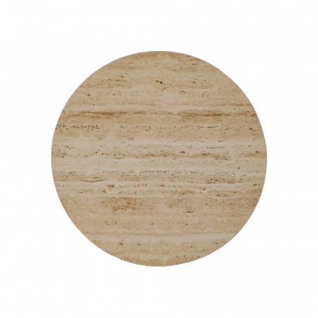 Set masute ceramica bej travertin si metal, rotunde, sculpturale [9]
