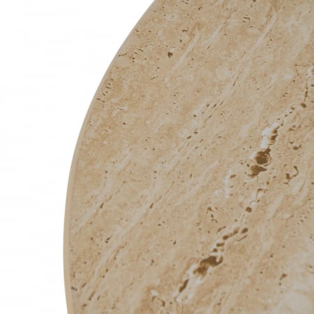Set masute ceramica bej travertin si metal, rotunde, sculpturale [4]