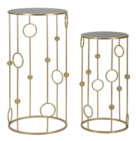 Masute Laterale - Set 2 masute laterale Goldie, metal oglinda, auriu