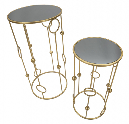 Set 2 masute laterale Goldie, metal oglinda, auriu [3]
