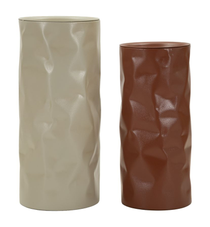 Mobilier - Set 2 masute laterale metalice rosu si alb pentru living HORECA