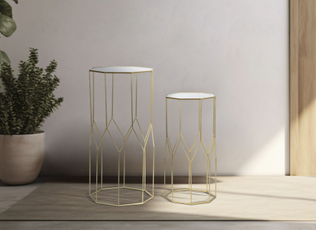 Set Masute Laterale Geometrice Aurii CreativDeco [5]
