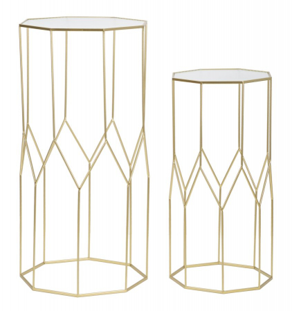 Mese - Set Masute Laterale Geometrice Aurii CreativDeco