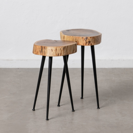 Mese in Stil Industrial - Masute Auxiliare Lemn Salcam Fier CreativDeco - Design Rustic Modern pentru Casa