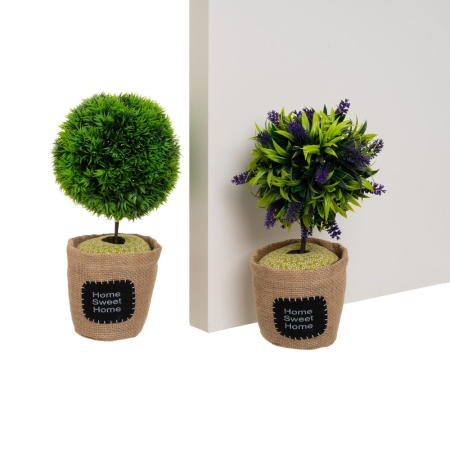 Colectia noua - Set de două opritoare în formă de plante în ghiveci din iută