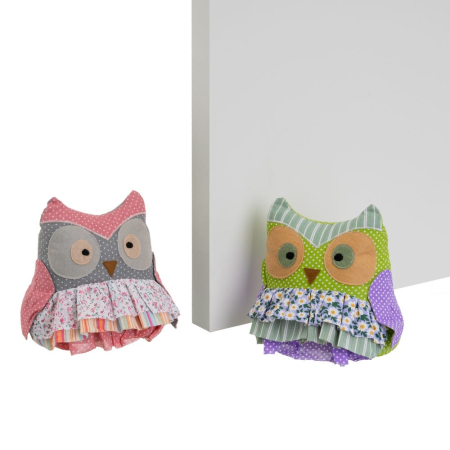 Colectia noua - Set de două opritoare în formă de bufnițe patchwork cu fustă cu volane