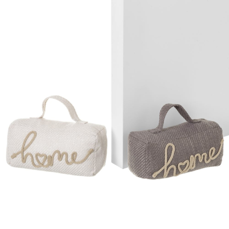 Colectia noua - Set de două opritoare în formă de geantă cu home brodat, alb și gri