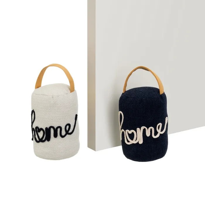 Opritoare pentru usi - Set 2 opritoare de ușă textile tip sac cu mesaj Home