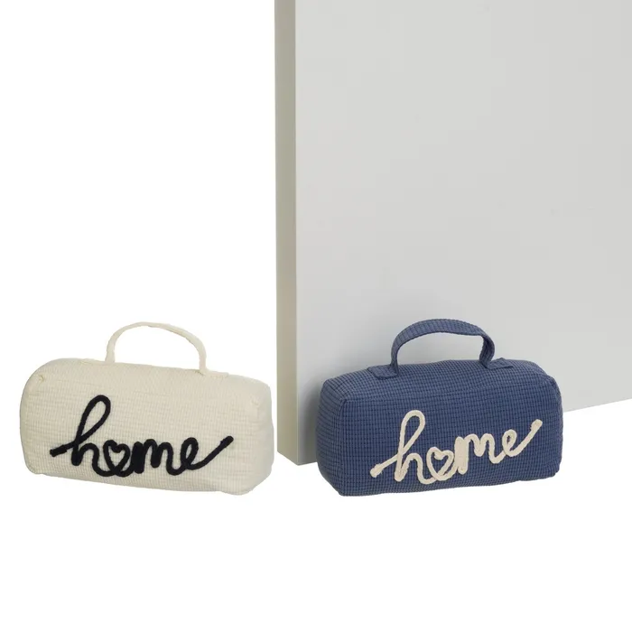 Opritoare pentru usi - Set 2 opritoare de ușă textile tip săculeț cu mesaj Home
