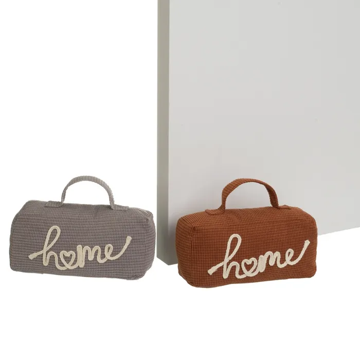 Opritoare pentru usi - Set 2 opritoare de ușă textile tip săculeț cu mesaj Home