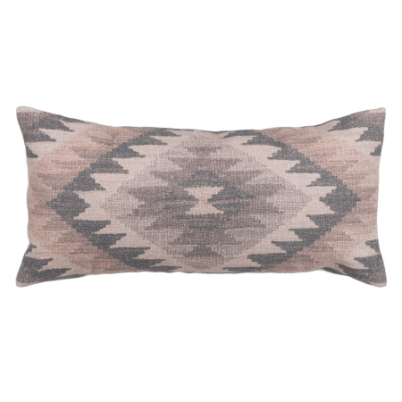 Perne Decorative in Stil Rustic - Set 2 perne cu model etnic estompat gri și roz din bumbac și poliester 30x60 cm