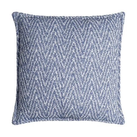 Textile - Set 2 perne decorative albastre cu model în spic mare albastru și alb pe fundal alb