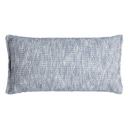 Textile in Stil Mediteranean - Set 2 perne decorative albastre dreptunghiulare cu romburi mărunte țesute pe fundal alb
