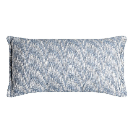Textile - Set 2 perne decorative dreptunghiulare albastre cu zigzag țesut alb și albastru pe fundal alb