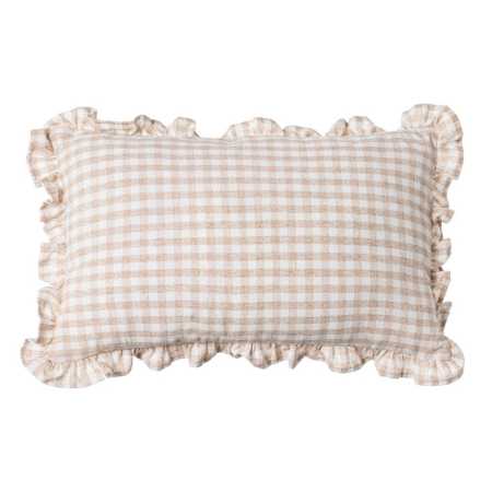 Perne Decorative - Set 2 perne decorative dreptunghiulare bej cu carouri și volane