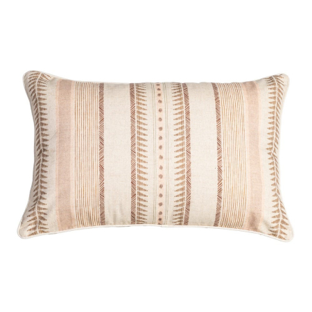 Perne Decorative - Set 2 perne decorative dreptunghiulare crem cu dungi roz pudrat și maro