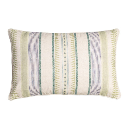 Perne Decorative - Set 2 perne decorative dreptunghiulare crem cu dungi verzi și albastre