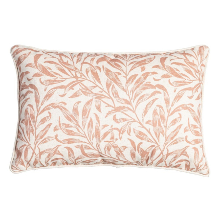 Perne Decorative - Set 2 perne decorative dreptunghiulare crem cu frunze roz pudrat