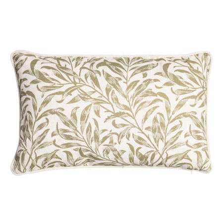 Perne Decorative - Set 2 perne decorative dreptunghiulare crem cu frunze verde măsliniu