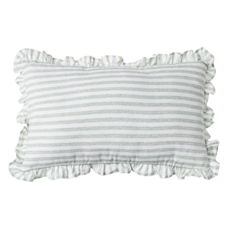 Perne Decorative - Set 2 perne decorative dreptunghiulare gri cu dungi și volane