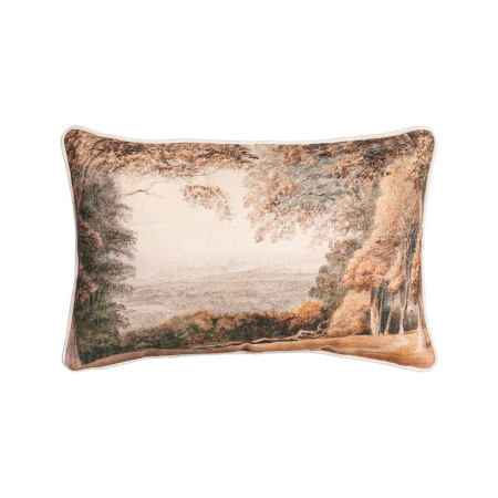 Textile - Set 2 perne decorative dreptunghiulare multicolore, bumbac si in, imprimeu peisaj 45 x 30 cm