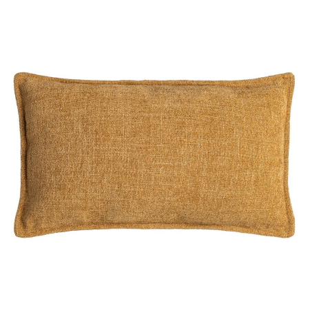 Textile in Stil Mediteranean - Set 2 perne decorative dreptunghiulare muștar cu țesătură moale cu fir gros și bordură îngustă